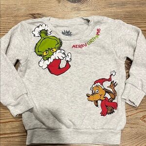 Dr. Seuss Gray Merry Grinchmas Kids Sweatshirt